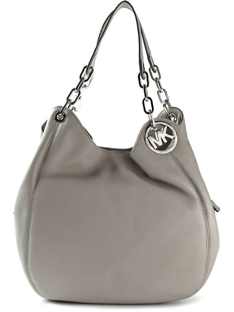 white and grey michael kors purse|michael kors grey shoulder bag.